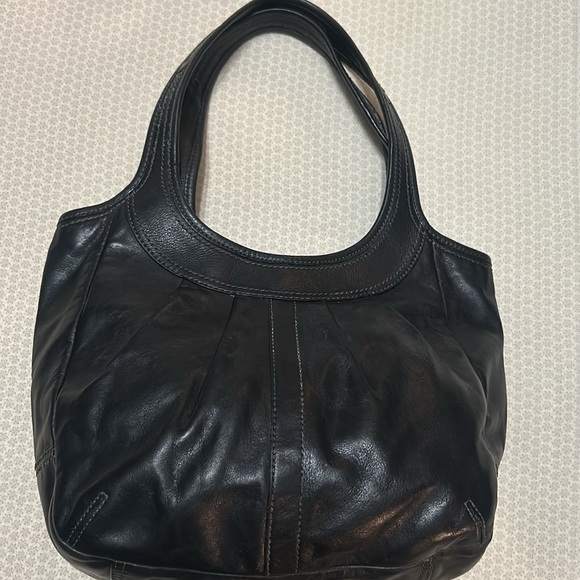 Coach Ergo Black Pleated Leather Tattersall Tote Bag Purse Satchel - Picture 3 of 13